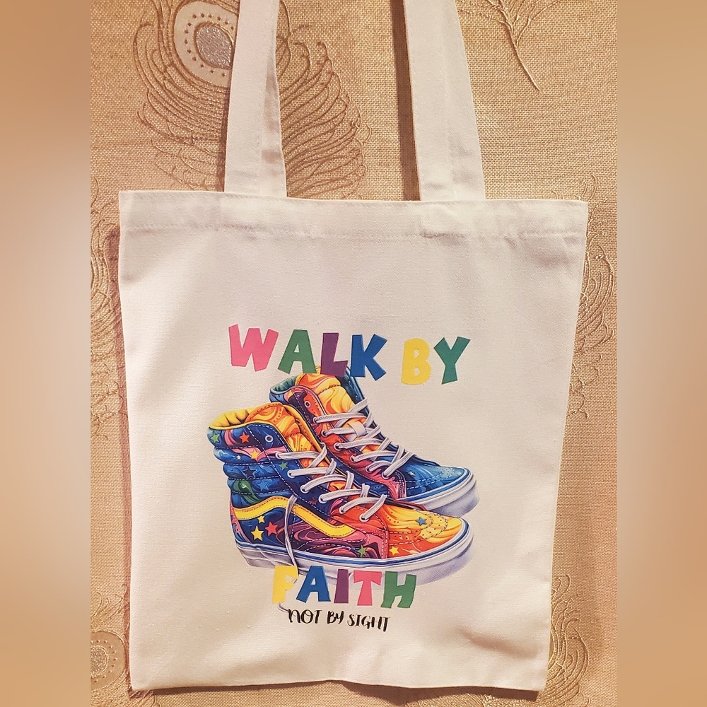 Graffiti Style Faith Shoe Graphic Tote Bag